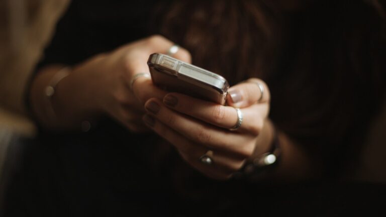 person using smartphone