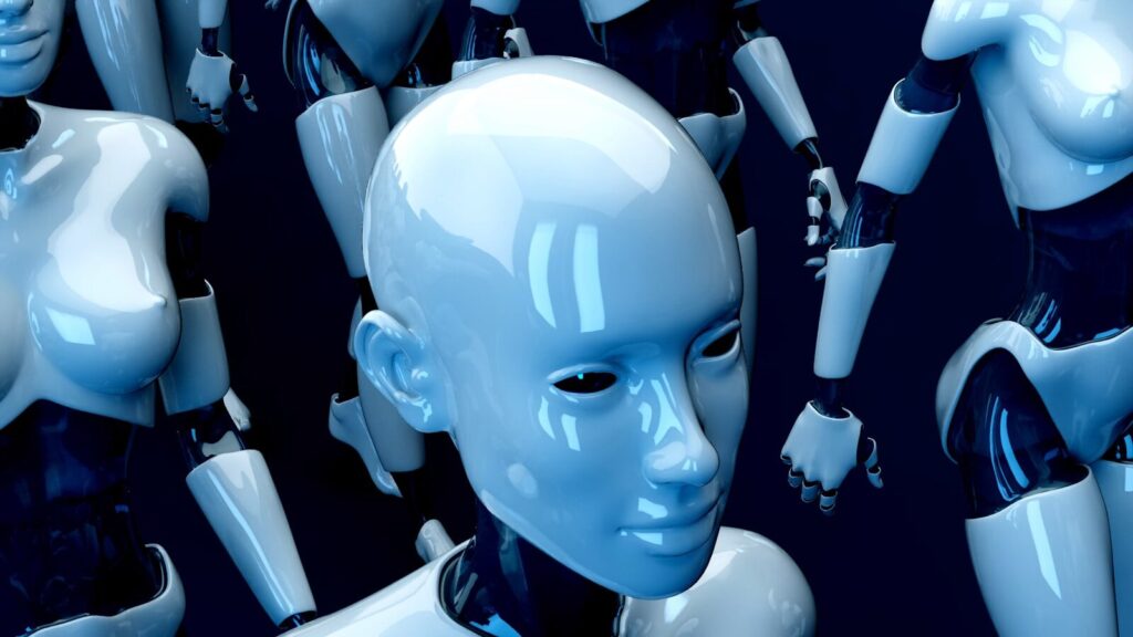 V Polsku demonstrovali roboti před ministerstvem pro digitalizaci. Dvounozí humanoidi a robotičtí psi projevili obavy o budoucnost lidstva