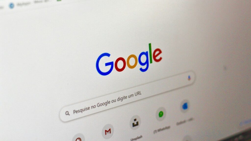 computer screen showing google search